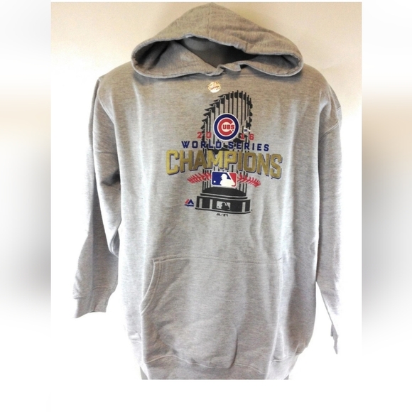 NIB - Fanatics Chicago Cubs Gray World Series Champions Hoodie. 1-3XLT - Picture 1 of 7